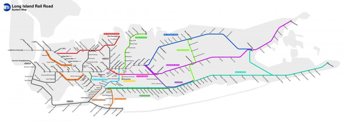 Long Island railway stations map